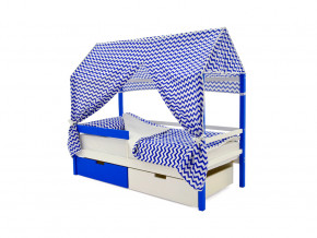 Кровать-домик Svogen с ящиками и бортиком сине-белый в Арамиле - aramil.magazinmebel.ru | фото - изображение 4