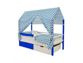 Кровать-домик Svogen с ящиками и бортиком сине-белый в Арамиле - aramil.magazinmebel.ru | фото - изображение 5