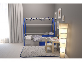 Кровать-домик Svogen с ящиками и бортиком сине-белый в Арамиле - aramil.magazinmebel.ru | фото - изображение 6