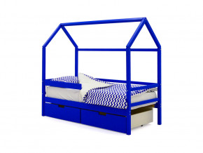 Кровать-домик Svogen с ящиками и бортиком синий в Арамиле - aramil.magazinmebel.ru | фото