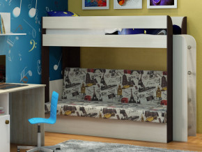 Кровать двухъярусная Карамель 75 венге ткань биг бен в Арамиле - aramil.magazinmebel.ru | фото - изображение 1