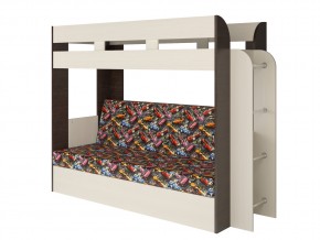 Кровать двухъярусная Карамель 75 венге ткань машинки в Арамиле - aramil.magazinmebel.ru | фото - изображение 1