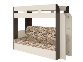 Кровать двухъярусная Карамель 75 венге ткань вегас в Арамиле - aramil.magazinmebel.ru | фото - изображение 1