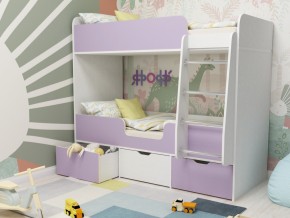 Кровать двухъярусная Малыш двойняшка белый-ирис в Арамиле - aramil.magazinmebel.ru | фото