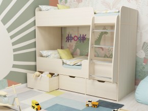 Кровать двухъярусная Малыш двойняшка дуб молочный в Арамиле - aramil.magazinmebel.ru | фото
