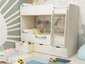 Кровать двухъярусная Малыш двойняшка дуб молочный-феритейл в Арамиле - aramil.magazinmebel.ru | фото - изображение 1