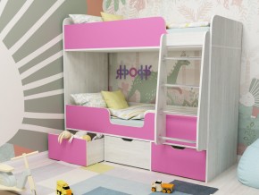 Кровать двухъярусная Малыш двойняшка винтерберг-розовый в Арамиле - aramil.magazinmebel.ru | фото