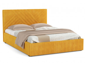 Кровать Гамма 1600 с основанием велюр тенерифе куркума в Арамиле - aramil.magazinmebel.ru | фото