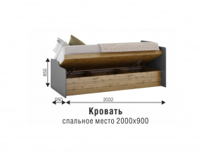Кровать Харви белый/вотан в Арамиле - aramil.magazinmebel.ru | фото - изображение 3