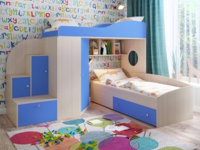 Кровать Кадет 2 Дуб молочный-голубой в Арамиле - aramil.magazinmebel.ru | фото