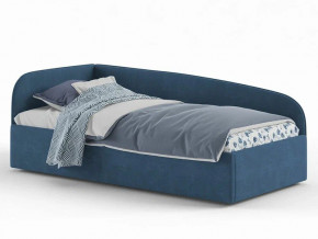Кровать мягкая Денди на латах рогожка синяя в Арамиле - aramil.magazinmebel.ru | фото