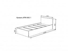 Кровать Мори КРМ 900.1 графит в Арамиле - aramil.magazinmebel.ru | фото - изображение 2