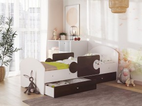 Кровать Мозаика с ящиком и бортиками на ламелях белый-венге в Арамиле - aramil.magazinmebel.ru | фото