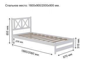 Кровать односпальная Аист-7 Классика белый 2000х900 мм в Арамиле - aramil.magazinmebel.ru | фото - изображение 2