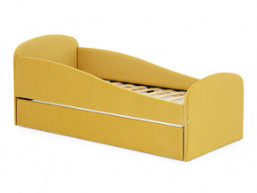 Кровать с ящиком Letmo горчичный (велюр) в Арамиле - aramil.magazinmebel.ru | фото