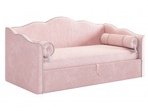 Кровать софа Лея 900 велюр нежно-розовый/галька в Арамиле - aramil.magazinmebel.ru | фото
