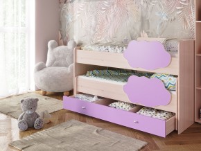 Кровать Соник с ящиком млечный дуб-ирис в Арамиле - aramil.magazinmebel.ru | фото