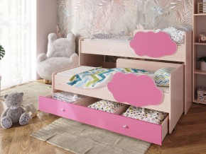 Кровать Соник с ящиком млечный дуб-розовый в Арамиле - aramil.magazinmebel.ru | фото