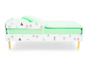 Кровать Stumpa Классика с бортиком рисунок Домики розовый, бирюзовый в Арамиле - aramil.magazinmebel.ru | фото - изображение 3