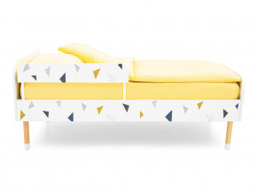 Кровать Stumpa Классика с бортиком рисунок Треугольники желтый, синий в Арамиле - aramil.magazinmebel.ru | фото - изображение 3