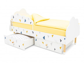 Кровать Stumpa Облако бортик и ящики рисунок Треугольники желтый, синий в Арамиле - aramil.magazinmebel.ru | фото - изображение 4