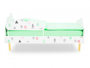 Кровать Stumpa Облако с бортиком рисунок Домики розовый, бирюзовый в Арамиле - aramil.magazinmebel.ru | фото - изображение 3