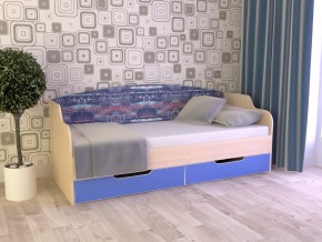 Кровать Юниор Тип 2 дуб молочный/мегаполис 800х1600 в Арамиле - aramil.magazinmebel.ru | фото