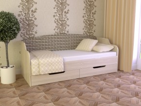 Кровать Юниор Тип 2 Микровелюр-плетенка светлая 800х1600 в Арамиле - aramil.magazinmebel.ru | фото