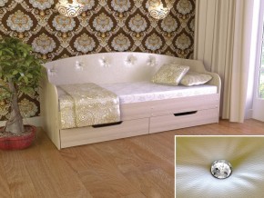 Кровать Юниор Тип 2 шимо светлый/белый перламутр 800х1600 в Арамиле - aramil.magazinmebel.ru | фото