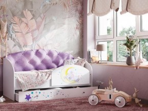 Кровать Звездочка с бортиком Белый-фиолетовый в Арамиле - aramil.magazinmebel.ru | фото - изображение 1