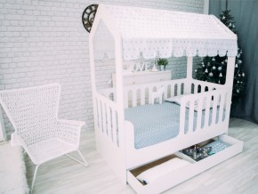 Кроватка-Домик с ящиком белая в Арамиле - aramil.magazinmebel.ru | фото - изображение 1
