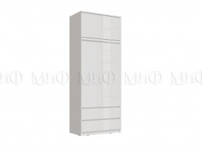 Шкаф 2-х створчатый комбинированный с антресолью 900 Челси Белый в Арамиле - aramil.magazinmebel.ru | фото