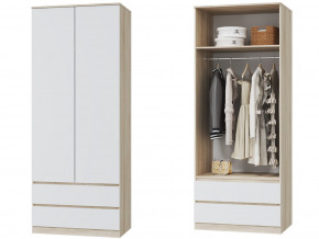 Шкаф для одежды 2х дверный с ящиками Лори дуб сонома, белый в Арамиле - aramil.magazinmebel.ru | фото - изображение 1