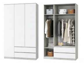 Шкаф для одежды трехдверный Лори дуб серый, белый в Арамиле - aramil.magazinmebel.ru | фото
