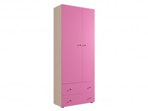 Шкаф ДМ 800 с 2 ящиками дуб млечный-розовый в Арамиле - aramil.magazinmebel.ru | фото