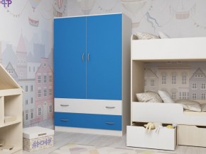 Шкаф двухстворчатый белый-голубой в Арамиле - aramil.magazinmebel.ru | фото