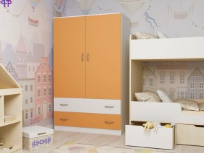 Шкаф двухстворчатый белый-оранж в Арамиле - aramil.magazinmebel.ru | фото