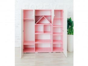 Шкаф-стеллаж Домик с пеналами розово-белый в Арамиле - aramil.magazinmebel.ru | фото - изображение 2