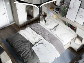 Спальня Бася Дуб Крафт в Арамиле - aramil.magazinmebel.ru | фото - изображение 3