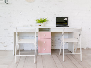 Стол письменный двухместный В 5 розовый в Арамиле - aramil.magazinmebel.ru | фото - изображение 1