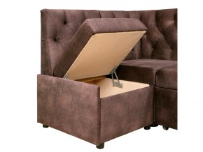 Угловой диван Призма каретная стяжка коричневый с коробами в Арамиле - aramil.magazinmebel.ru | фото - изображение 3